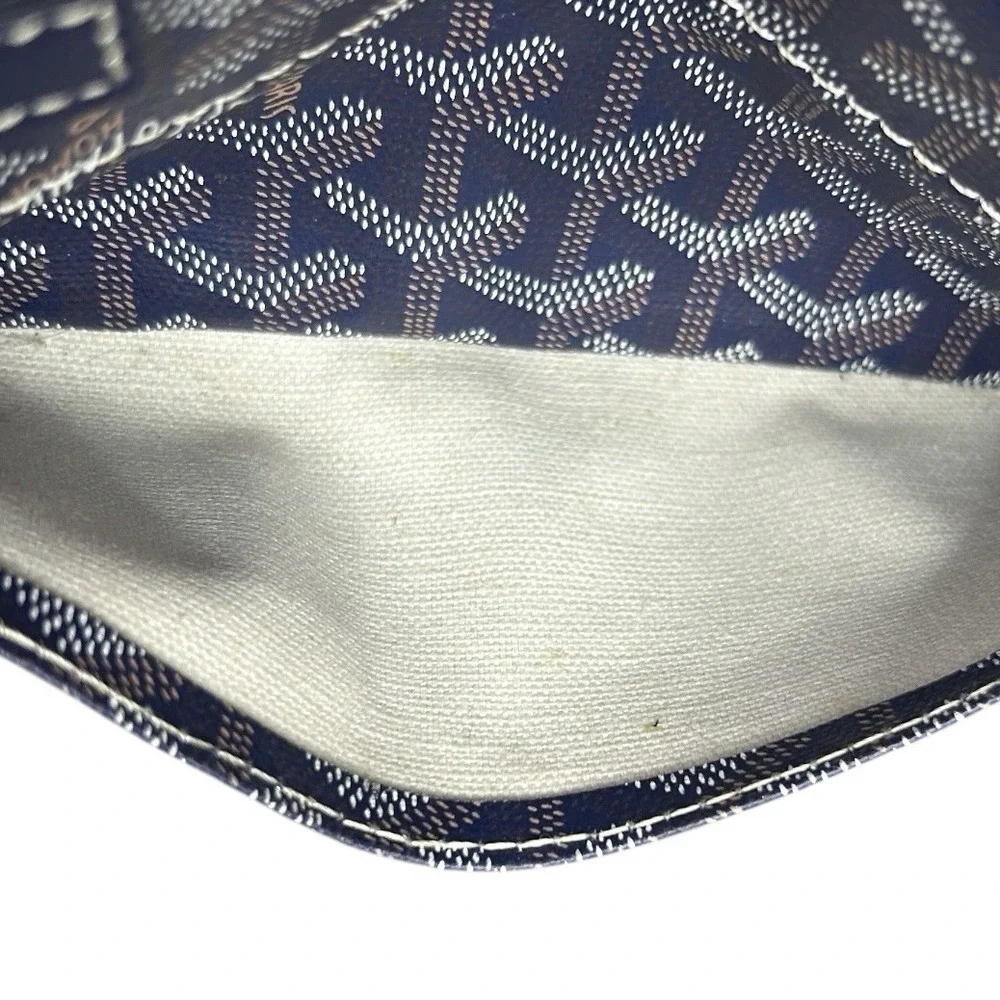 GOYARD Paris Navy Blue Goyardine Flap Pouch (for Tote) Made in France - No Strap